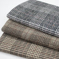 Customization Plaid Black Brown Color Tweed Knit Cashmere 100 Tweed Wool Fabric for Skirt