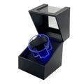 Auto-Stop LED Black PU Leather Watch Winder Box Single Automatic Watch Case Popular Watch Case Holder