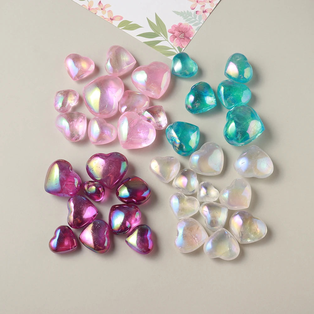 Wholesale Heart Shaped Crystal Crafts Crystals Healing Stones Angel Aura Stone Crystal Heart