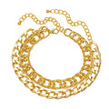 AA00678 Fashion Double Layer Anklet Exaggerated Bracelet Chain Bracelet