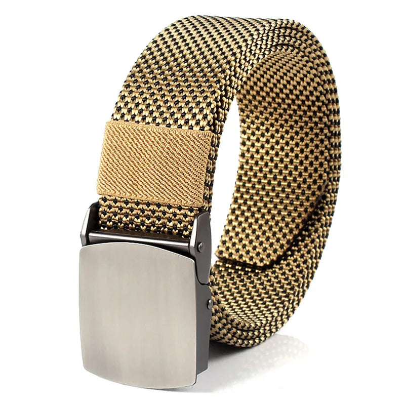 LQbelt Factory Tactical Belt Men's Canvas Polyester Belt Outdoor Alloy Buckle Weaving Fabric Belt Wholesale