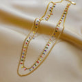Bohemia Real 18k Gold Plated Multi Layered Necklace Stainless Steel Colored Beaded Necklaces for Women