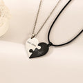 Lover Valentine's Day Jewelry Personalized Stainless Steel Half Heart Half Square Puzzle Pendant Love Statement Couple Necklaces
