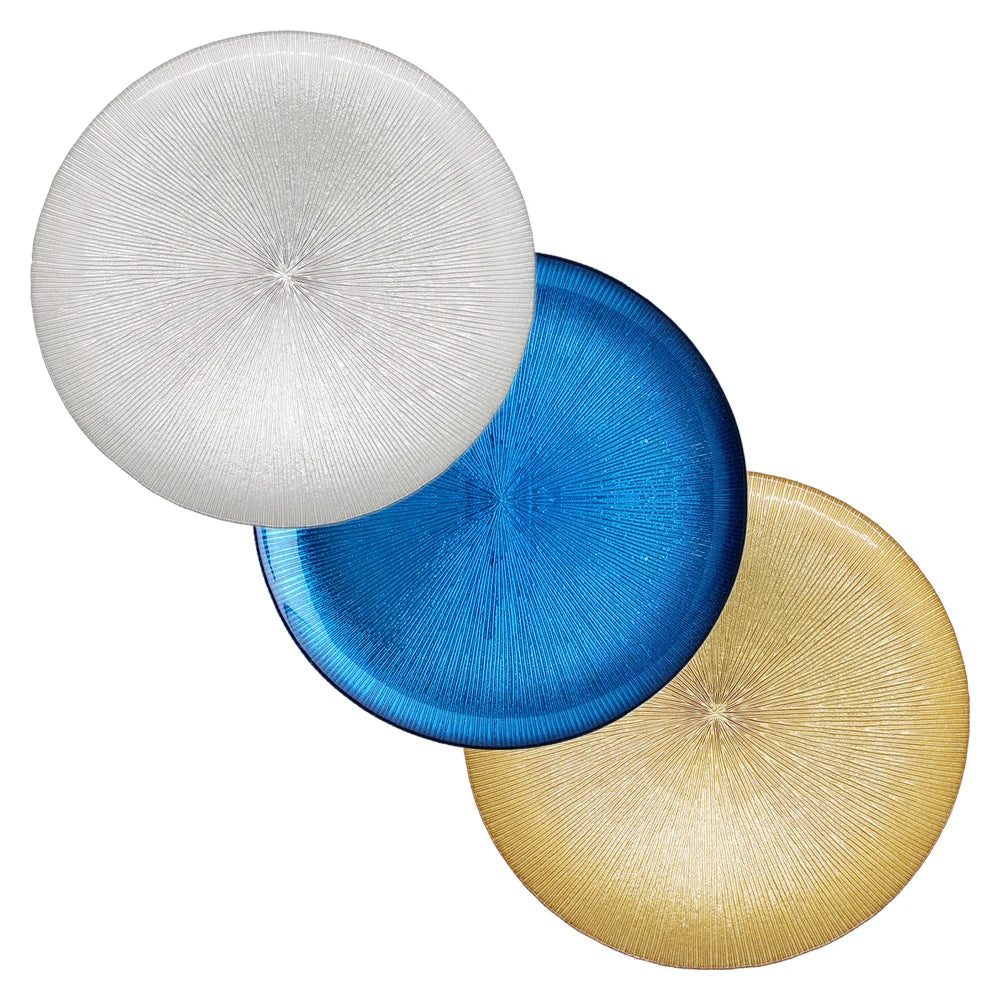 Wholesale Luxury Eco-Friendly Gold Silver Glass Dinner for Charger Plate New Design Luxury Tableware for Events Dishes & Plates