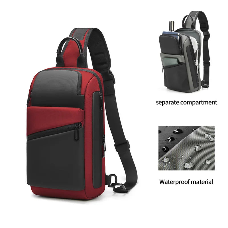 New Wholesale Sports Crossbody Back Pack Custom Logo Mens Chest Bag Anti Theft Waterproof Shoulder Sling Bag for Men