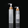 100ml Lotion Pump Cosmetic Perfume Frosted Glass Removing Oil Pump Bottle Glass and Bamboo Bottle for Makeup