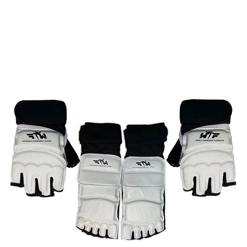 Wholesale Taekwondo Half Finger Gloves Hand GuardsTaekwondo Equiment Martial Arts Itf Pu Leather Taekwondo Instep Guards