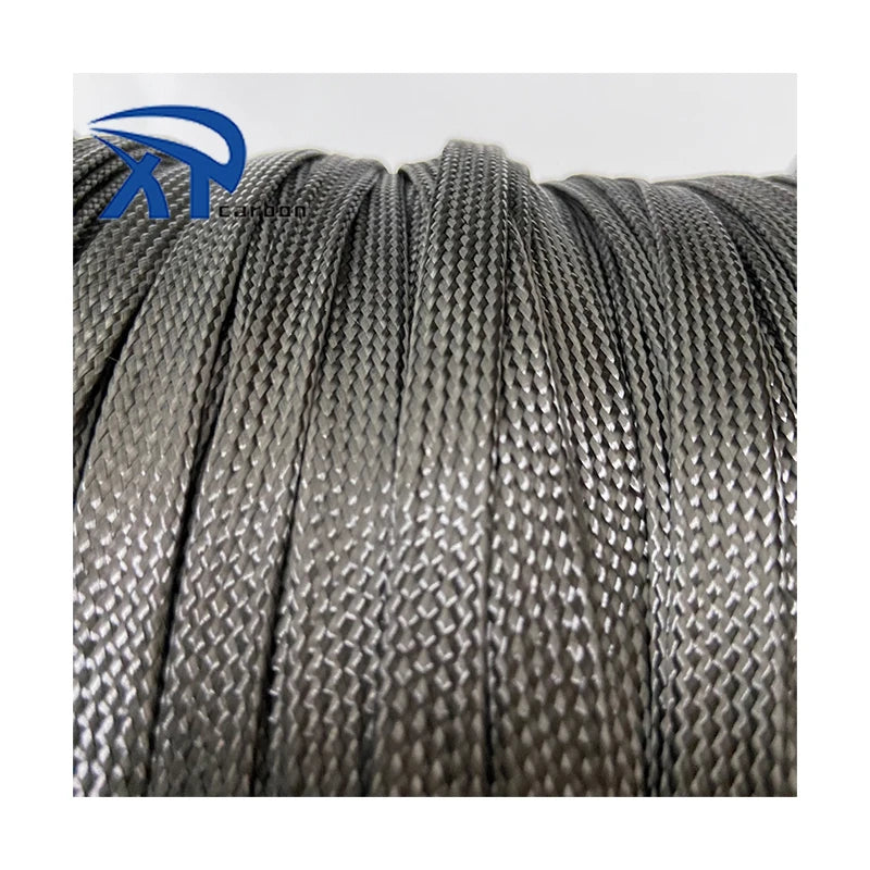 In Fibra Di Carbonio 12mm High Temperature Resistance Carbon Fiber Braided Steel Pipe Sleeve 25mm
