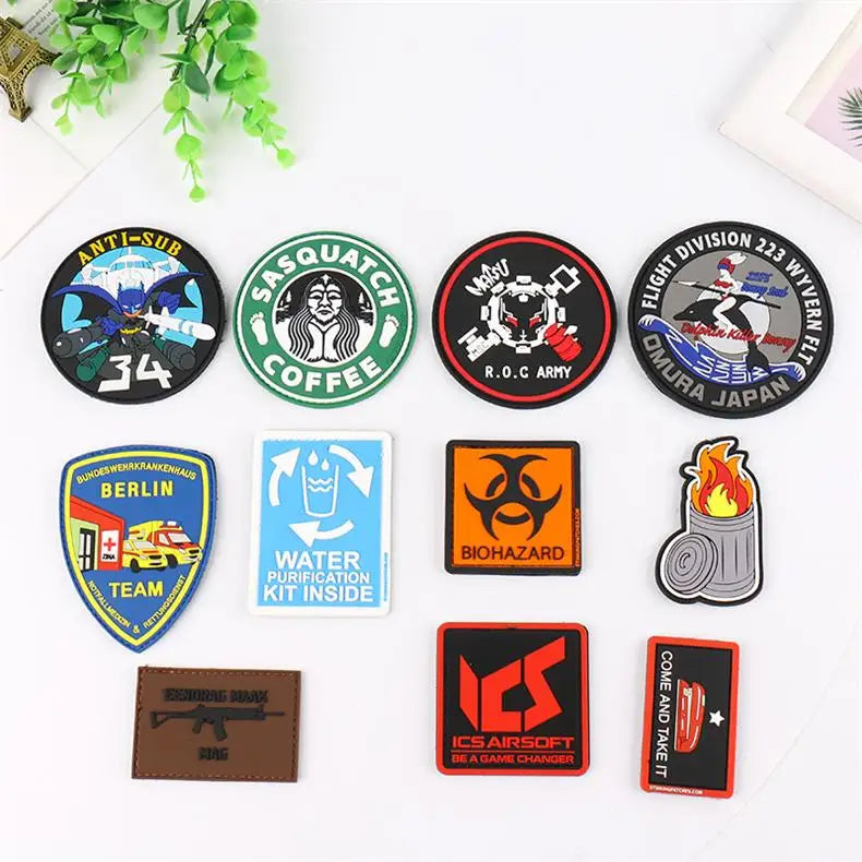 Rubber Garment Bags Custom Logo  No Minimum 3D Logo Sewing Pvc Patches Custom Logo Rubber Custom Pvc Patch