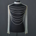 YouLaPan VG67 Fashion Bead Chain Bolero Women's Crew Neck Cape with Sleeves Pearl Cardigan Party Dress Accessories WeddingShawl