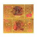 2025 China Zodiac Snake Year Plastic Lucky Card 24k Gold Foil Plated Banknote