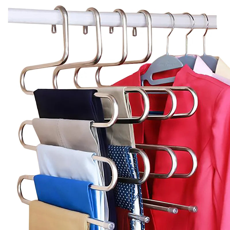 Lavinia Wardrobe Organizer Scarf Pants Hanger 6 in 1 Save Space Multi-functional Metal Clothes Multi-layer S-shaped Hanger