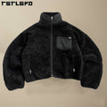 Custom Logo Winter Women Outdoor Research Puffer Jacket Polar Zip up Bomber Fleece Outdoor Sport  Boxy Fit Sherpa Fleece Jacket