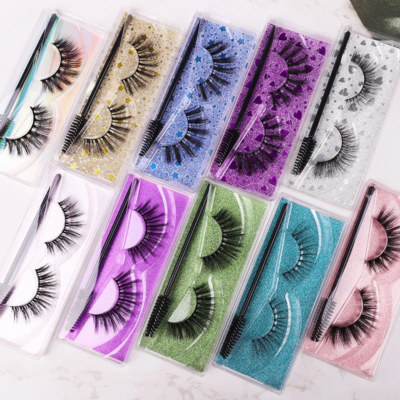 Newcally Lashes False Eyelashes 24 Pack Faux Mink Lashes 8 Styles Wispy Natural Fake Eye Lashes 3D Fluffy Dramatic Long Crossed
