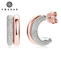 Unique 925 Sterling Silver CTW 0.60 Carat D Color VVS1 0.8mm Moissanite Half Open Hoop Earring for Women With GRA Certified