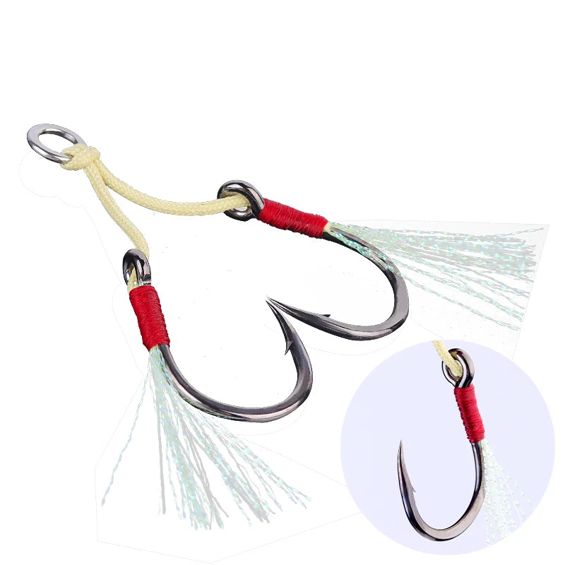 2023 VMC 3X 7264 Saltwater Jigging Fish Hook for Pike Bass Tuna France High-Carbon Double Assist Hook