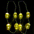 LED Lighted Mardi Gras Bead Necklace 6 LEDs 80cm Battery Powered Indoor Use Thanksgiving Carnival Valentine's Day Graduation