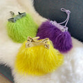 Ladies Fashion Solid Color Crossbody Bag Fur Plush Bag Luxury Women's Soft Fur Messenger Shoulder Bag