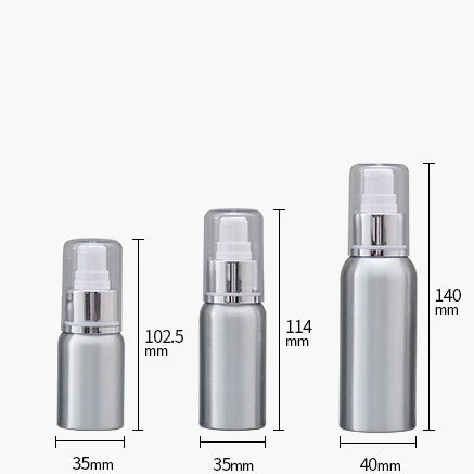 Factory Direct 30/50/100/120/250ml Aluminum Pump Sprayer Bottles with Silk-screen Printing Custom Logo for Skin Care Lotion