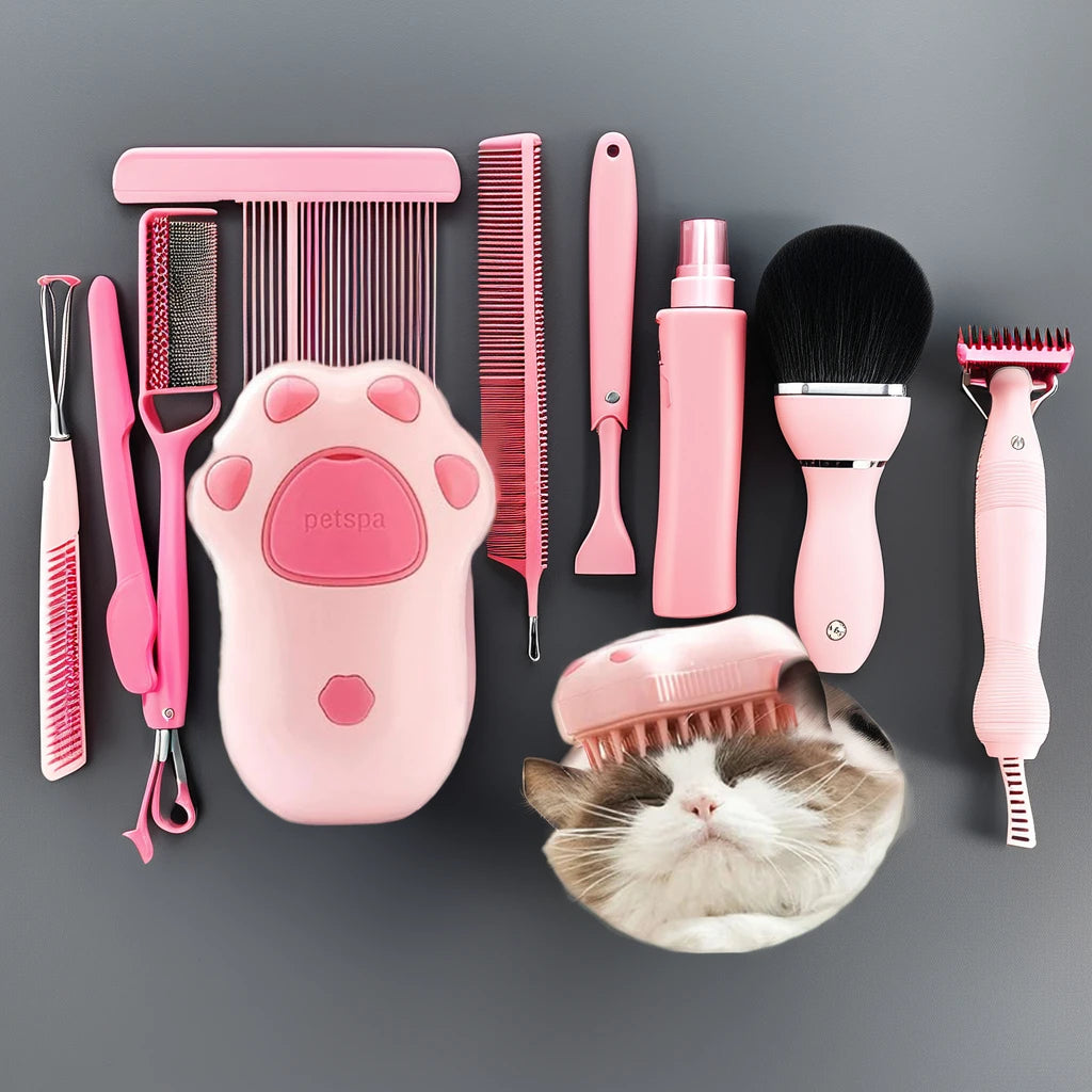 Multifunctional USB Electric Dog Grooming Tools Self-Cleaning Slicker Comb for Hair Removal & Steamy Cat Brush for Shedding