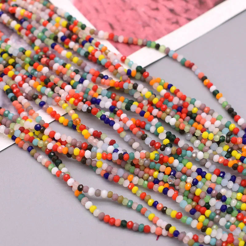 1x2mm 170pcs Small Seed Beads Faceted Crystal Glass Beads Charms Spacer Loose Beads for Jewelry Making DIY Wholesale