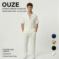 New Men's Causal Set Fashion Men Short Sleeve Shirt and Long Pants Suit Custom Logo Plain Tracksuit