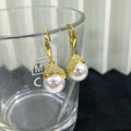 E2115 10-11mm DIY Natural Freshwater Pearl Charm Earrings Mounting Accessory 925 Sterling Silver Gold Plated  Jewelry for Women
