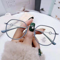 Natwve&Co M06 Trendy Unisex Optical Glasses Frame with Blue Light Blocking Myopia Correction Letter Decoration Design