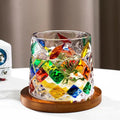 Hand Painted Tumbler Whisky Glass Crystal Multicolor Decompression Turn Shaker Glass Drink Cup Colored Rotating Liquor Glasses
