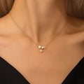 Wholesale 925 Sterling Silver Star Zircon and Pearl Pendant Necklace Jewelry for Women 925 Silver Collarbone Chain Necklace
