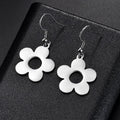 New Personality Hip Hop Stainless Steel Earrings Flower Pendant Earrings for Women