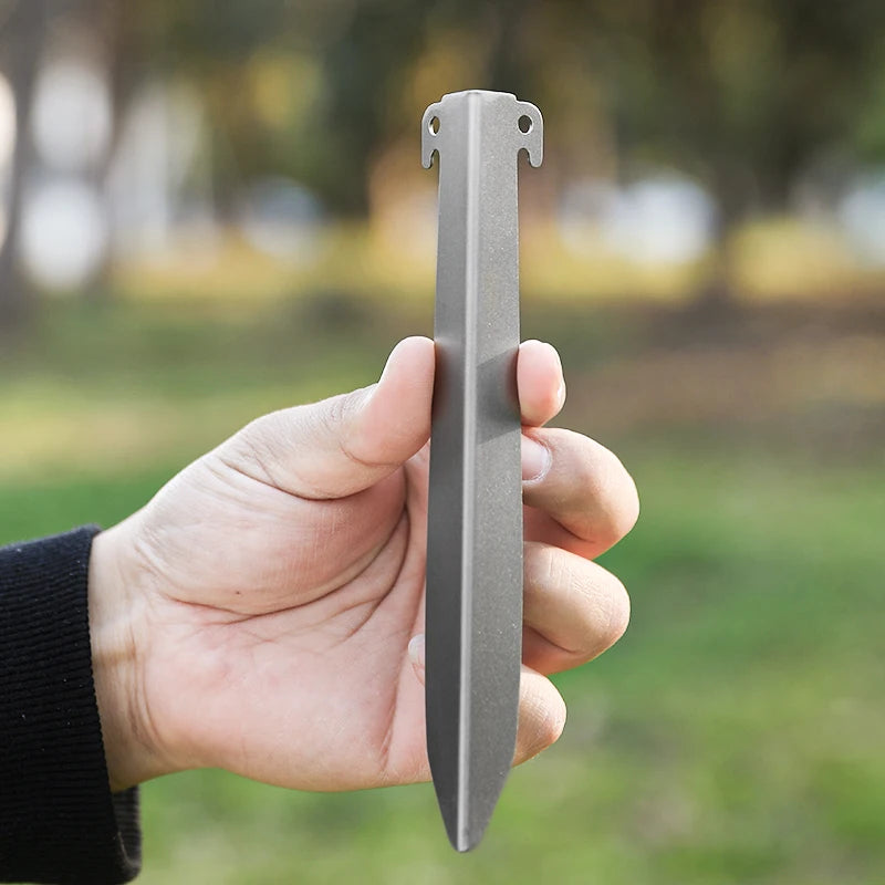 Titanium Pegs Outdoor Camping V-type Tent Stakes Portable Tent Titanium Nail