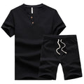 Summer Men's T-shirt Set 2 Piece Men's Sportswear Suit Sports Fitness Custom Brand Printed Short Sleeve Two Piece Shorts Set Men