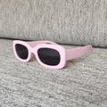 Trendy Vintage Small Square PC Frame Kids Sunglasses for Boys and Girls UV400 Protection Blue/Pink Acrylic Lenses