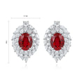 Hot Sale European American Fashion S925 Silver Lab Grown Ruby Stud Earrings Exquisite Elegance Party Gift Jewelry Trendy