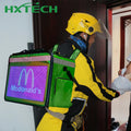 HXTECH 4G Android Control System LED Food Delivery Box Single Side Screen for Food Delivery Men