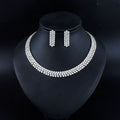 Weiman Classic Tennis Necklace Earring Set Brilliant Cut Triple Rows Cubic Zircon Rose Gold Plated Wedding Bridal Party