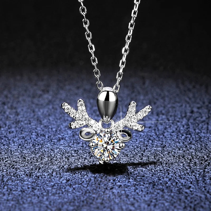 925 Silver Moissanite Pendant White Round 1ct D VVS1 Moissanite with GRA and Box