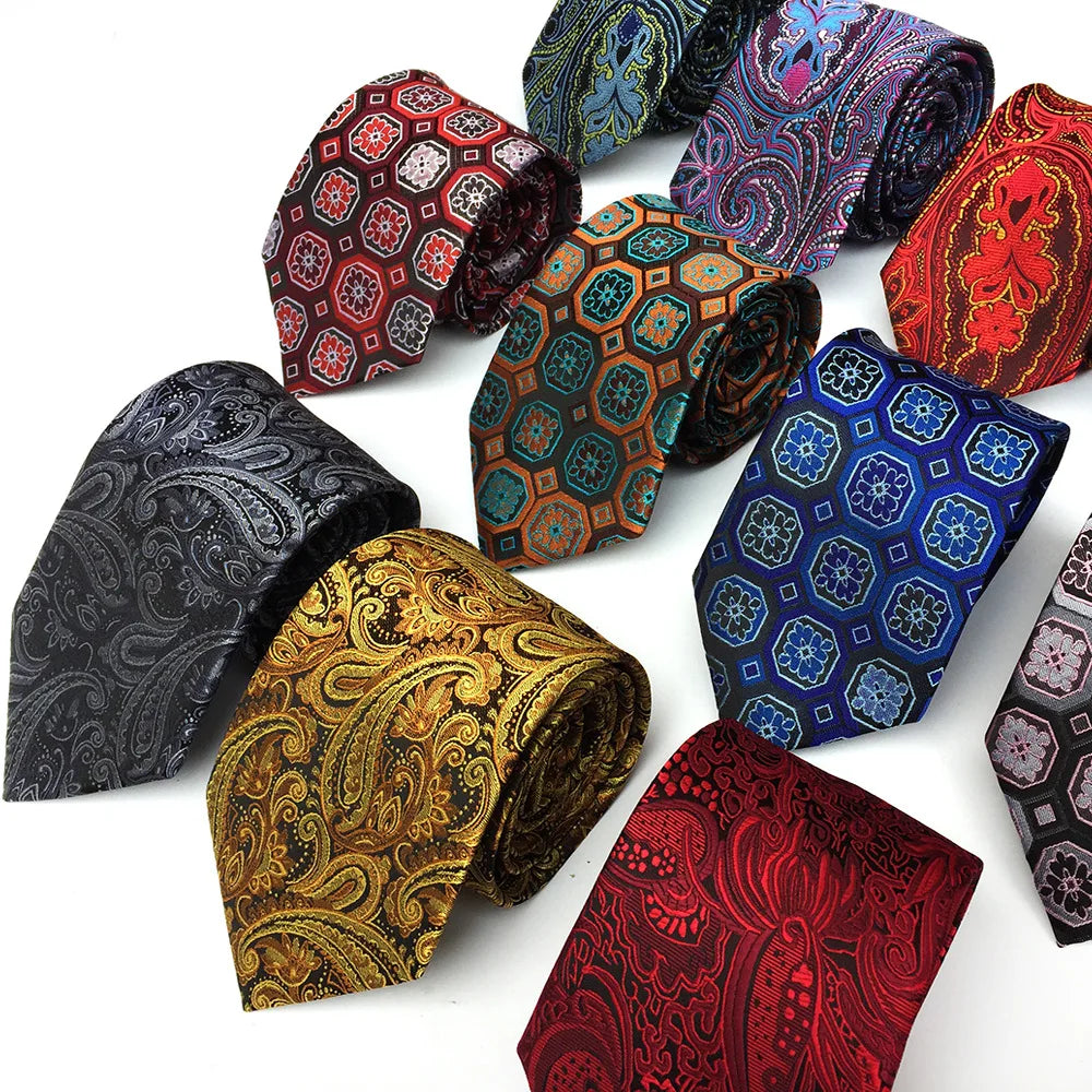 2023 New Paisley Polyester Men's Big Floral Neck Ties Trendy Social Suit Mens Neck Ties