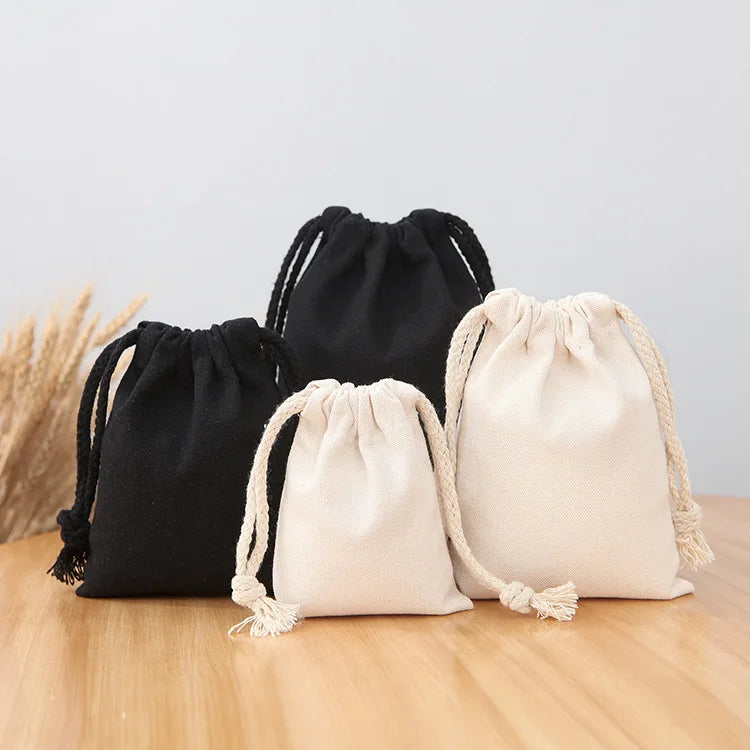 Eco Waterproof Silk Screen Printed Cotton Linen Chain Strap Drawstring Bags Custom Logo Unisex Gift/Promotion Packaging 23L