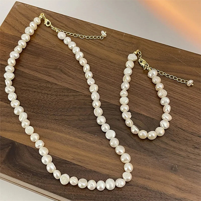 SC Wholesale Vintage Beaded Necklaces Elegant Baroque Choker Necklaces Irregular Natural Freshwater Pearl Necklaces for Women
