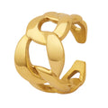Wholesale Luxury Jewelry OuDaDa Model A144 Exaggerated Hip Hop Style Thick Chain Minimalist 18K Gold Plated Stainless Steel Ring