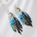 New Arrival Women's Exotic Landscape Seed Bead Hoop Drop Earrings Fashion Jewelry with Plated Finish