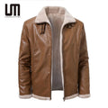 Liu Ming Clearance Sales Wholesale Good Quality 2024 Fashion Men s Autumn Winter Fleece Thick Warm Pu Leather Jacket Coat