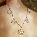 2025 New Arrival Fashion Jewelry Exaggerated Sun Moon Beach Summer Minimalist Necklace 2-piece Set Two Layered Sun Necklaces