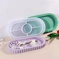 Diy Drip Mould Oval Lace Tray Silicone Mould Mirror Resin Plaster Tray