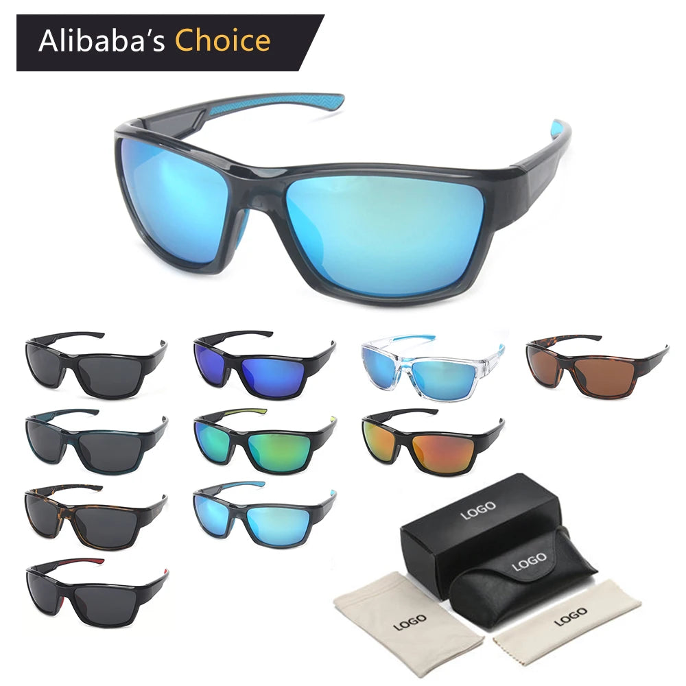 2024 Fashion Futuristic Outdoor Custom logo UV Protection TR90 TAC Polarized Unisex Sports Sunglasses