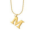 Factory-Made Trendy Stainless Steel Chain M Letter Pendant Necklace Gold Plated for Parties and Weddings