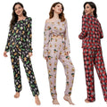 DDP Women's Soft Luxury ODM Elastic Waist Cartoon Print Full Printed Lounge Wear Casual Ladies Christmas Pj Pajamas Sets