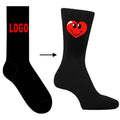 The Sock Factory OEM Custom Smiling Heart Novelty Design Mens Black Socks